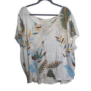 Cynthia Rowley Linen Top Womens Size 3X Oversized Lightweight Tropical